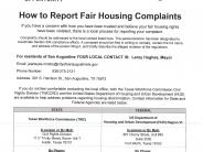 Fair Housing Complaint Poster English