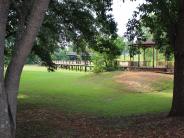 View of the grounds and walkway leading to Santa Fe Park