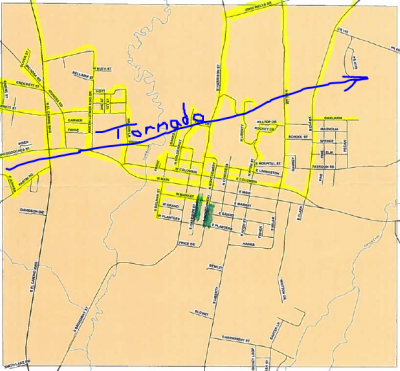 Map of Debris Pickup Vegetative Only